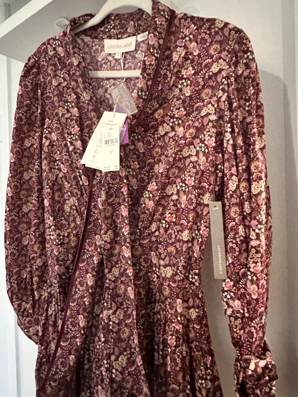 LOVE THE LABEL LONG-SLEEVE COTTON MINI DRESS